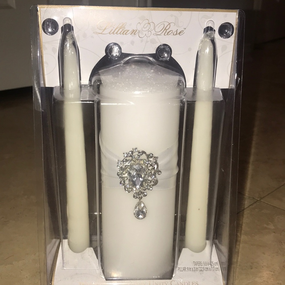 White unity candle set